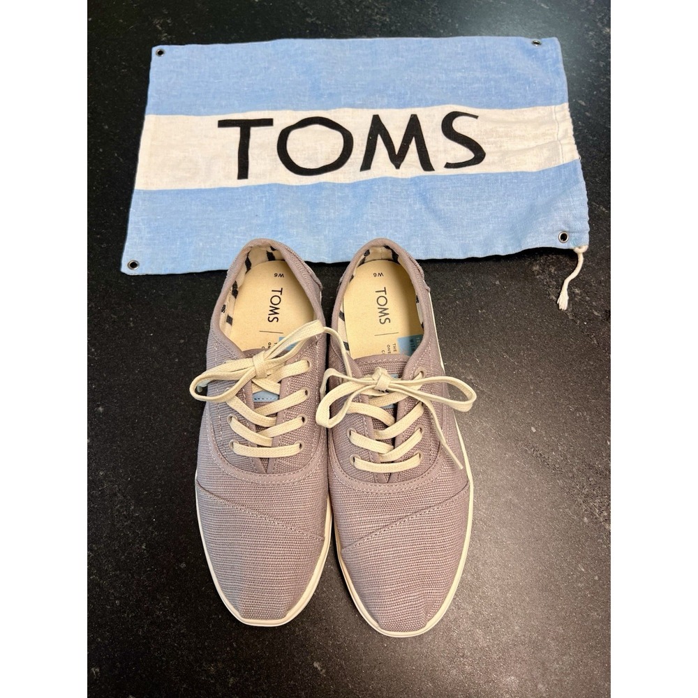 Toms Shoes Women's‎ 6 Gray Heritage Canvas Cordones Low Top Comfort Sneakers